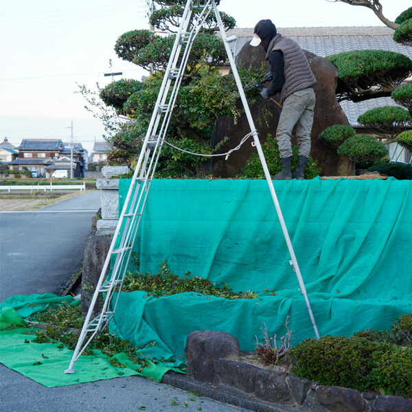 送料無料 刈込み 養生シート 生垣用ロング PE からみ織り 1.8m×5.4m 3枚組 園芸用 造園 刈込 剪定 養生シート_1