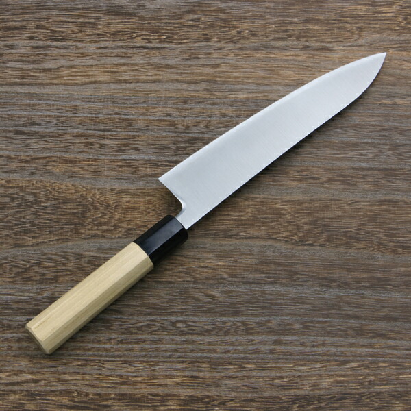 送料無料 和牛刀 両刃 210mm 粉末ハイスR2 割込み ステンレス 水牛八角柄 木箱入り 鍛造品 牛刀 和包丁 ステンレス包丁 鍛造 日本製 誕生日 母の日 プレゼント 退職祝い 名入れ無料_2