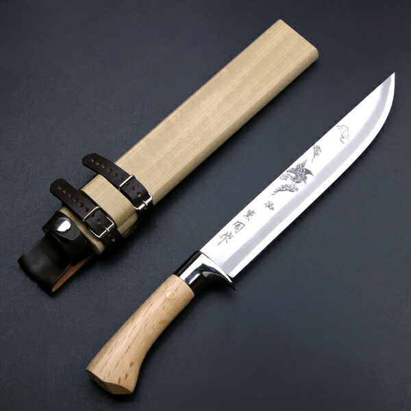 東周作 極上 狩猟剣鉈 8寸 「鷹」 青紙鋼 土佐火造り鉈 (アウトドア ハンティング  ナイフ 狩猟解体 キャンプ ナイフ キャンプギア ブッシュクラフト)