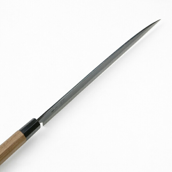 送料無料 元兼 柳刃包丁 240mm 両刃 青紙1号 割込み 黒打ち仕上げ 八角クルミ柄 土佐打ち刃物 極上品 和包丁 刺身包丁 黒打ち包丁 鍛造 日本製 誕生日 母の日 プレゼント 退職祝い_15