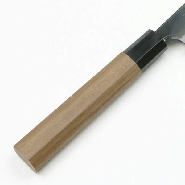 送料無料 元兼 柳刃包丁 240mm 両刃 青紙1号 割込み 黒打ち仕上げ 八角クルミ柄 土佐打ち刃物 極上品 和包丁 刺身包丁 黒打ち包丁 鍛造 日本製 誕生日 母の日 プレゼント 退職祝い_17