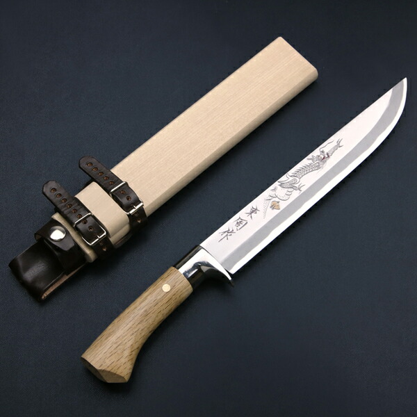 東周作 極上 狩猟剣鉈 8寸 「龍」 青紙鋼 土佐火造り鉈 (アウトドア ハンティング ナイフ 狩猟解体 キャンプ キャンプギア ブッシュクラフト)