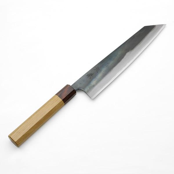送料無料 元兼 切付型 和牛刀 210mm 両刃 青紙1号 割込み 黒打ち仕上げ ケヤキ柄 土佐打ち刃物 極上品 牛刀 和包丁 黒打ち包丁 切付 包丁 鍛造 日本製 誕生日 母の日 プレゼント 退職祝い