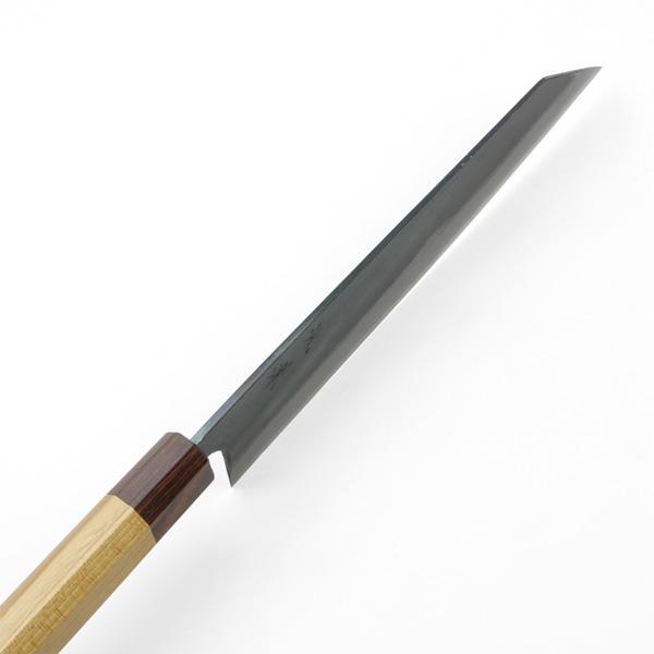 送料無料 元兼 切付型 和牛刀 210mm 両刃 青紙1号 割込み 黒打ち仕上げ