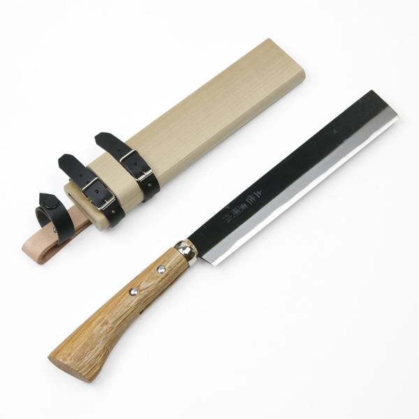 送料無料 東周作 竹割鉈 両刃210mm 青紙鋼 鞘付き 鉈 敬老の日 ナタ アウトドア キャンプ 林業 薪割り 竹細工