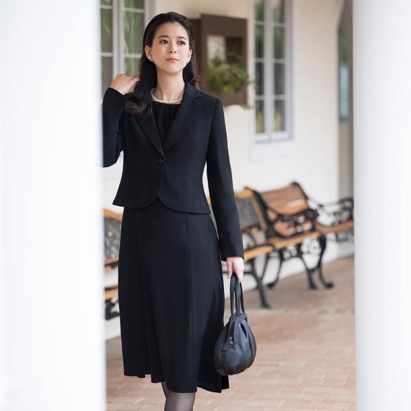 喪服 レディース ブラックフォーマル スーツ ワンピース 洗える 前開き あすつく S/M/L/LL/3L 2966392_4