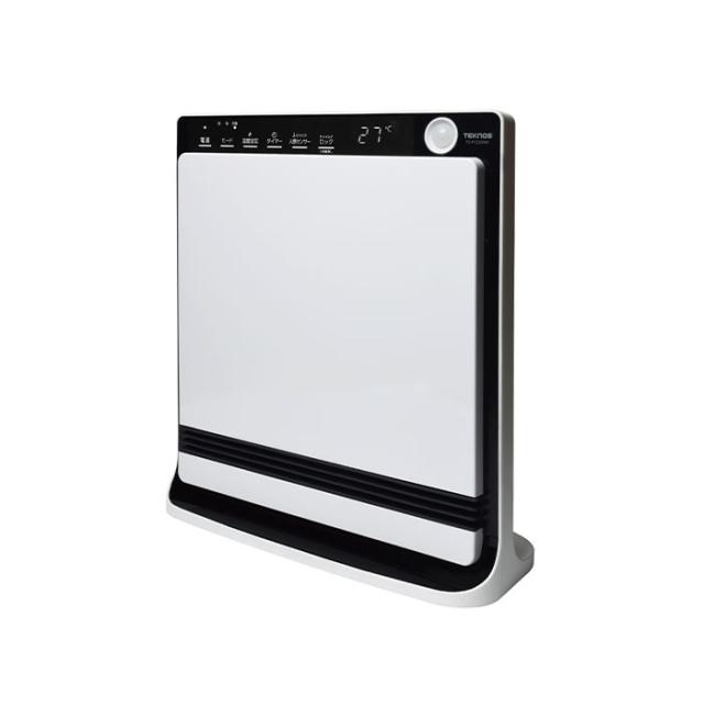 セラミックファンヒーター 人感センサー 転倒OFF TEKNOS TS-P1220(W)