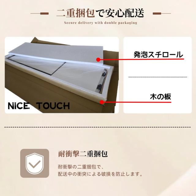 NiceTouch アーチ全身鏡 姿見鏡 壁掛け鏡 ミラー アルミ合金フレーム 飛散防止加工 【アーチ姿見鏡160X50cmゴールド】