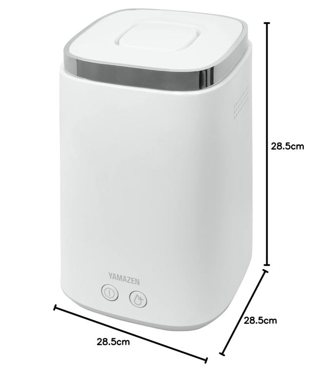 [山善] 加湿器 加熱式 スチーム式 上から給水 (最大加湿 500ml) (タンク容量 2.4L) (木造~8.5畳 / プレハブ洋室~14畳) 卓上 小型 寝室 ホワイト KS-J242(W)