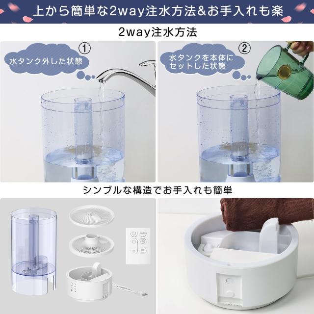 PRTONE 加湿器 スチーム式（加熱式） 超音波式 ハイブリッド式 卓上
