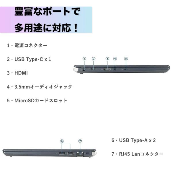 【軽量ノートパソコン】dynabook G83 13.3インチ 1920x1080 第8世代 Core i5 プロセッサー メモリ16GB Webカメラ内蔵 WiFi Bluetooth Type-C USB3.0 Windows11搭載 MS Office 2019 中古整備済みPC (SSD512GB)_3