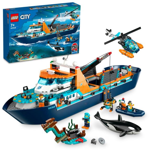 レゴ(LEGO) シティ 北極探検船 おもちゃ 玩具 誕生日 プレゼント ブロック 男の子 女の子 子供 7歳 8歳 9歳 小学生 街づくり 乗り物 車 ミニカー 60368