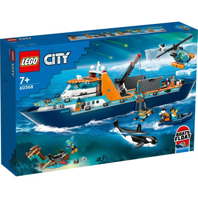 レゴ(LEGO) シティ 北極探検船 おもちゃ 玩具 誕生日 プレゼント ブロック 男の子 女の子 子供 7歳 8歳 9歳 小学生 街づくり 乗り物 車 ミニカー 60368_1