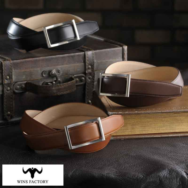 ベルト メンズ 本革 穴なし WINS FACTORY 無段階 調整 フリコ ビジネスベルト 3cm幅 コベリバックル ビジネス ブランド 男性 革 スーツ シンプル 日本製 おしゃれ フリーサイズ ギフト おすすめ プレゼント ラッピング