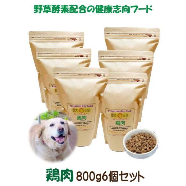 送料無料 国産 無添加 ドッグフード グルテンフリー 鶏肉 お米のドッグフード 800g 6個 全犬種対応 アレルギー ドライフード 高たんぱく 低脂肪 食いつき ダイエット シニア犬 避妊・去勢 涙やけ 目やに 体臭