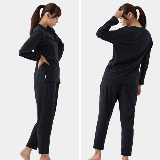 【期間限定 ポイント10倍】VENEXリフレッシュ レディース 【上下セット】 長袖 Tシャツ 8分丈テーパードパンツ │ ベネクス ルームウエア 部屋着 パジャマ 休養 快眠_2