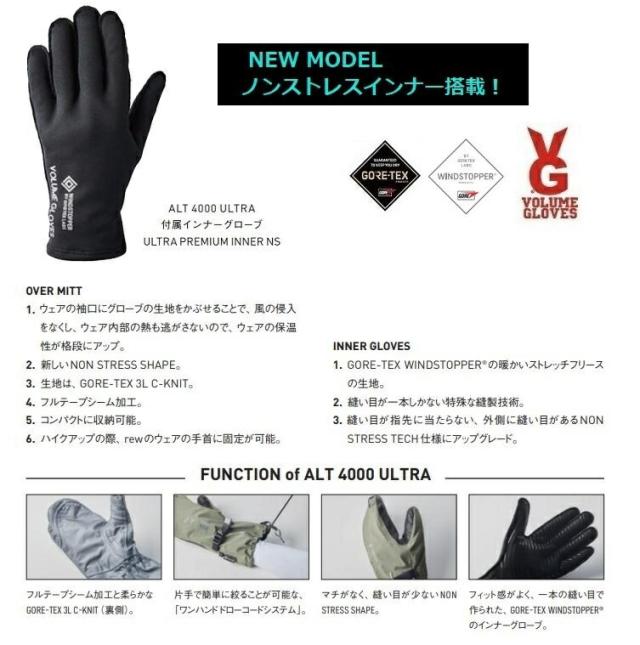 VOLUME/ボリューム GLOVES ALT4000 ULTRA(3L C-KNIT)　GORE-TEX /GORE-windstopperインナー搭載 ゴアテックス 　LEATHER仕様_1