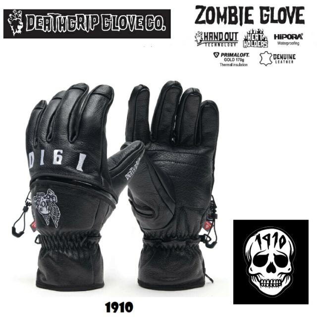 DEATHGRIP GLOVE CO　デスグリップグローブ 25-26 / 1910 Zombie Glove  /  HAND OUT ハンドアウト　レザーグローブ　スノーボードグローブ　防水グローブ  ボードグローブ　2026