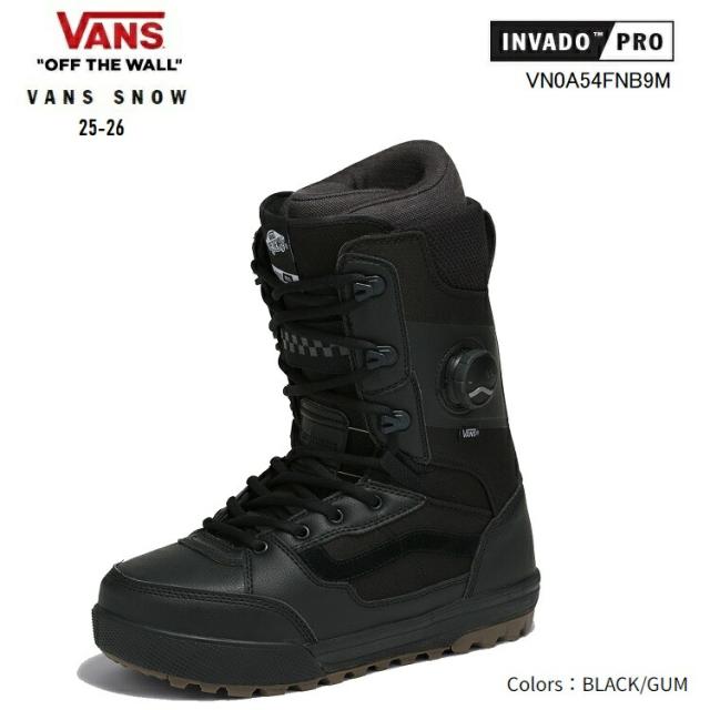 VANS  25-26  INVADO PRO インバードプロ  カラー:BLACK/GUM  VANS BOARD BOOTS バンズ　スノーボードブーツ　VANS 日本正規品 保証書付  2026