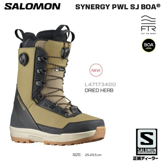 SALOMON サロモン  SYNERGY PWL SJ BOA Boot  カラー:DRIED HERB 　 シナジー【全国送料無料】   正規品　保証書付　/スノーボードブーツ　店舗成型無料　24-25 2025