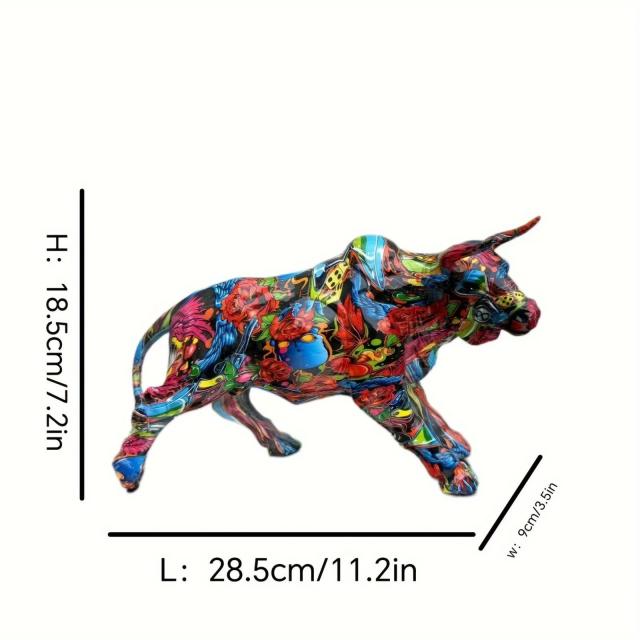 置物 オブジェ 牛 ウシ カラフル 室内 インテリア エレガント 高級感 玄関 リビング ダイニング 装飾 オフィス ギフト プレゼント_2