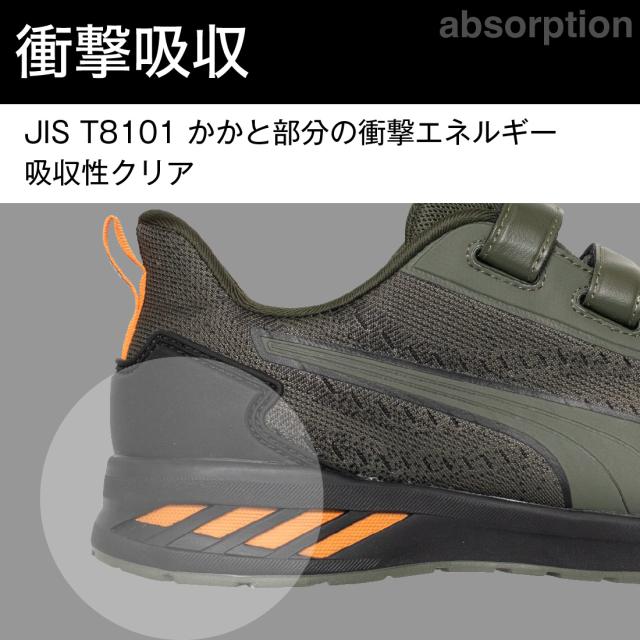 お買い物ラリー プーマ 安全靴 アスレチックグライド・ロー・フック＆ループ PUMAATHLETICGlideLowH&L マジック式 軽量 作業靴 安全靴 スニーカー