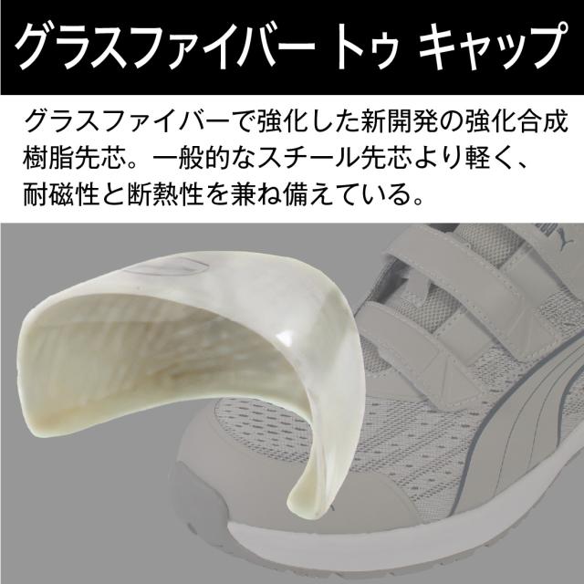 お買い物ラリー プーマ 安全靴 アスレチックグライド・ロー・フック＆ループ PUMAATHLETICGlideLowH&L マジック式 軽量 作業靴 安全靴 スニーカー
