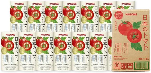 カゴメ 日本のトマト（トマトジュース）195g×30本／1ケース ギフト お中元 夏ギフト 内祝い 仕送り 機能性表示食品 血圧 中性脂肪