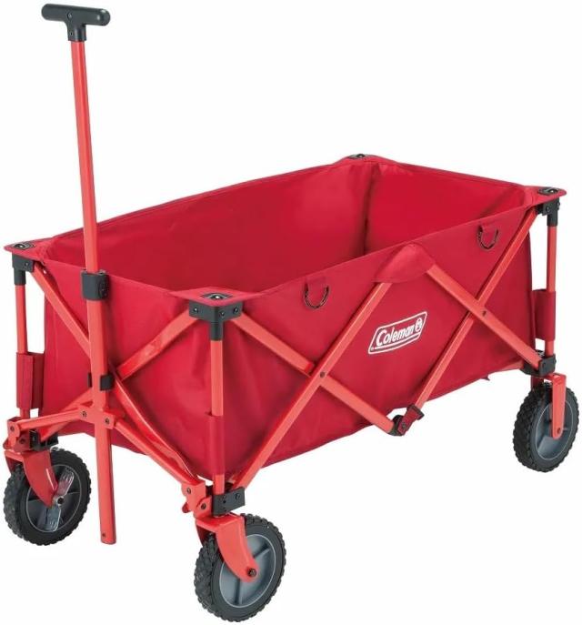 Coleman(コールマン) アウトドアワゴン/NX 耐荷重約100kg ストッパー付 コンパクト収納 キャリー 折りたたみ式 自立式収納 キャンプ 部活 合宿 運動会 BBQ フェス ワンタッチ収束 レッド