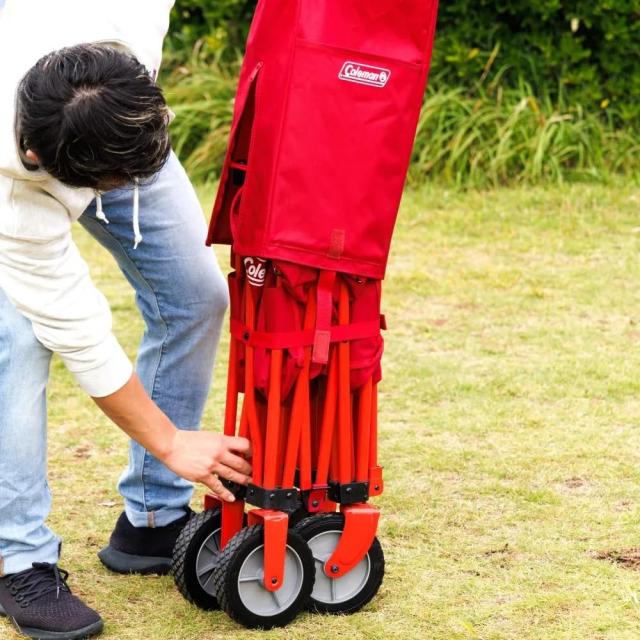 Coleman(コールマン) アウトドアワゴン/NX 耐荷重約100kg ストッパー付 コンパクト収納 キャリー 折りたたみ式 自立式収納 キャンプ 部活 合宿 運動会 BBQ フェス ワンタッチ収束 レッド_9