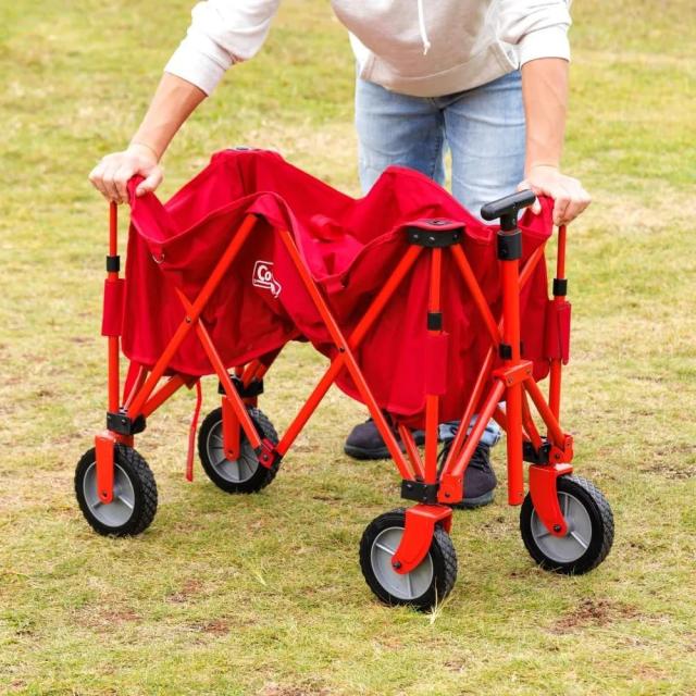 Coleman(コールマン) アウトドアワゴン/NX 耐荷重約100kg ストッパー付 コンパクト収納 キャリー 折りたたみ式 自立式収納 キャンプ 部活 合宿 運動会 BBQ フェス ワンタッチ収束 レッド_10