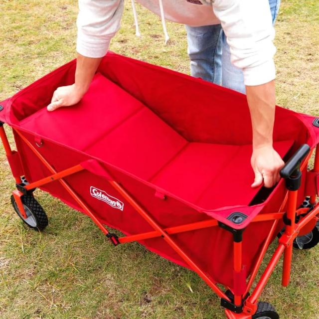 Coleman(コールマン) アウトドアワゴン/NX 耐荷重約100kg ストッパー付 コンパクト収納 キャリー 折りたたみ式 自立式収納 キャンプ 部活 合宿 運動会 BBQ フェス ワンタッチ収束 レッド_11