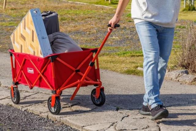 Coleman(コールマン) アウトドアワゴン/NX 耐荷重約100kg ストッパー付 コンパクト収納 キャリー 折りたたみ式 自立式収納 キャンプ 部活 合宿 運動会 BBQ フェス ワンタッチ収束 レッド_14
