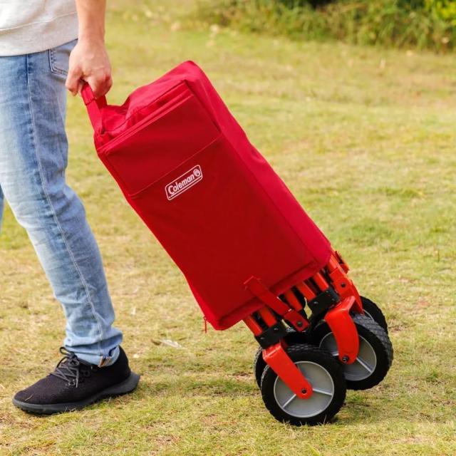 Coleman(コールマン) アウトドアワゴン/NX 耐荷重約100kg ストッパー付 コンパクト収納 キャリー 折りたたみ式 自立式収納 キャンプ 部活 合宿 運動会 BBQ フェス ワンタッチ収束 レッド_7