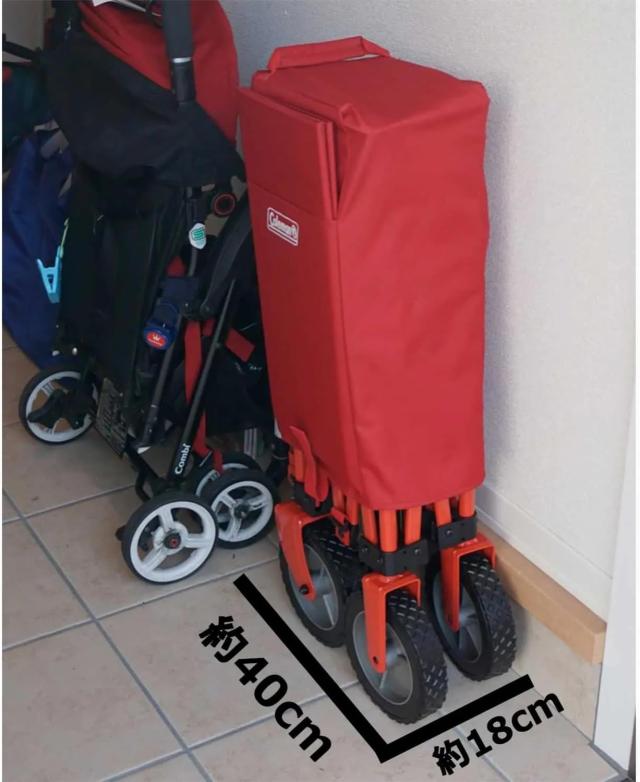 Coleman(コールマン) アウトドアワゴン/NX 耐荷重約100kg ストッパー付 コンパクト収納 キャリー 折りたたみ式 自立式収納 キャンプ 部活 合宿 運動会 BBQ フェス ワンタッチ収束 レッド_8