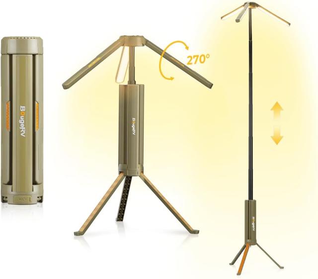 新品 【防災認定】BougeRV ledライト キャンプランタン ledランタン 充電式 投光器 照明方向調節 折りたたみ可能 15600mAH大容量バッテリー内蔵 スタンド付き 自立可能 高さ調整 調光可能 2色切替 コンパクト IP54防水防塵 アウトドア ライト キャンプ 照明 ワークライト CL04