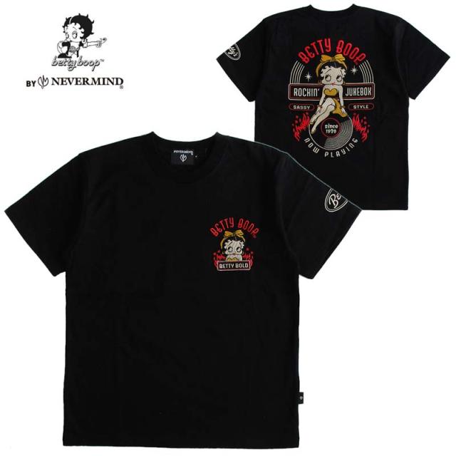 ベティーブープ Betty Boop 天竺半袖Tシャツ 刺繍 メンズ レディース ユニセックス NEVERMIND/ネバーマインド 送料無料