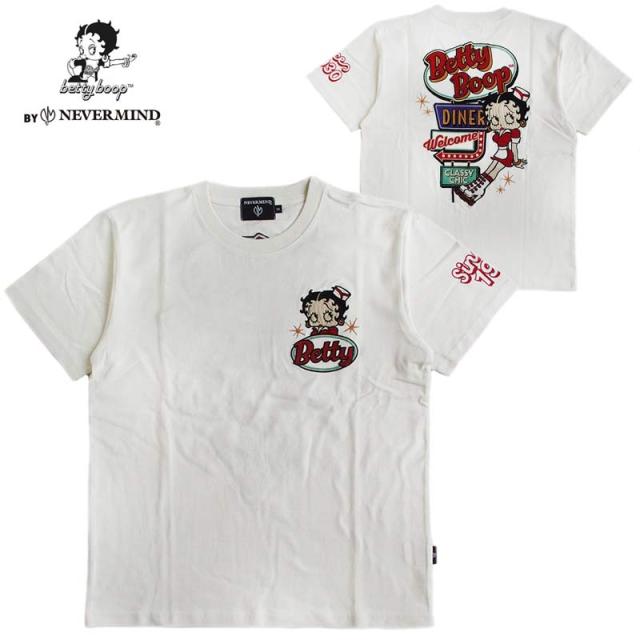 ベティーブープ Betty Boop 天竺半袖Tシャツ 刺繍 メンズ レディース ユニセックス NEVERMIND/ネバーマインド 送料無料