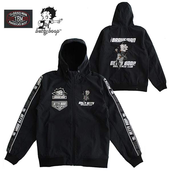 ベティーブープ Betty Boop コラボ The BRAVE-MAN ザ・ブレイブマン メンズ ストレッチパーカー ジャケット マンパ レディース アウター キャラクター アメカジ 刺繍 送料無料