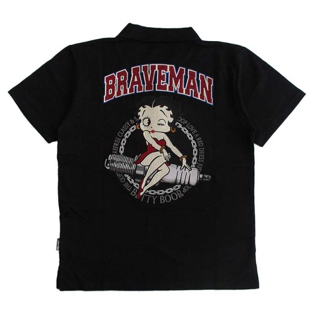 ベティーブープ Betty Boop コラボ 天竺半袖ポロシャツ The BRAVE-MAN ザ・ブレイブマン メンズ レディース キャラクター/アメカジ/刺繍 送料無料_3