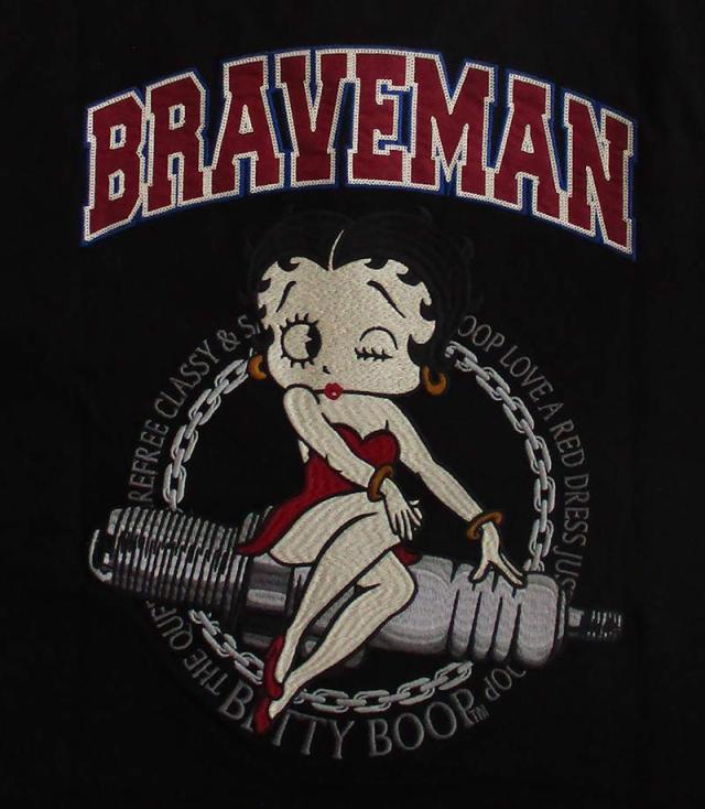ベティーブープ Betty Boop コラボ 天竺半袖ポロシャツ The BRAVE-MAN ザ・ブレイブマン メンズ レディース キャラクター/アメカジ/刺繍 送料無料_4