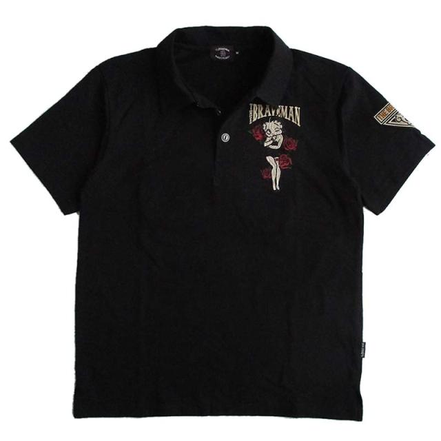 ベティーブープ Betty Boop コラボ ベア天竺半袖ポロシャツ The BRAVE-MAN ザ・ブレイブマン メンズ レディース キャラクター/アメカジ/刺繍 送料無料_1
