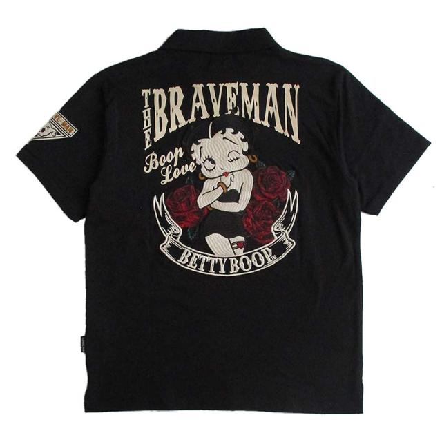 ベティーブープ Betty Boop コラボ ベア天竺半袖ポロシャツ The BRAVE-MAN ザ・ブレイブマン メンズ レディース キャラクター/アメカジ/刺繍 送料無料_3