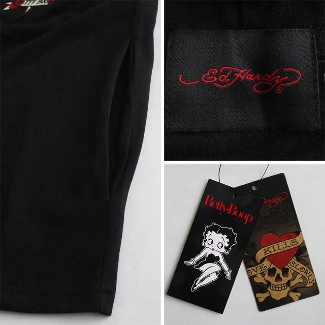 エド・ハーディー Ed Hardy ベティーブープ Betty Boop コラボ 天竺ZIPパーカー/長袖Tシャツ（ロンT） 刺繍 メンズ レディース 送料無料_8
