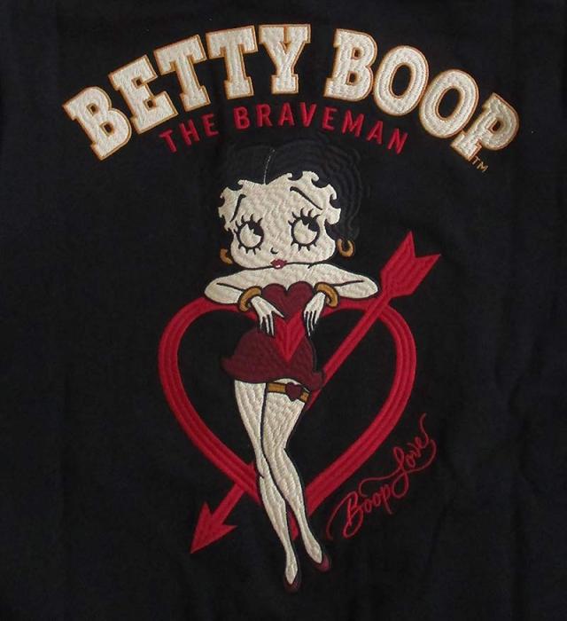 ベティーブープ Betty Boop コラボ The BRAVE-MAN ザ・ブレイブマン 裏毛 ハーフZIPプルオーバー スウェット メンズ レディース トレーナー アウター キャラクター アメカジ 刺繍 送料無料_4