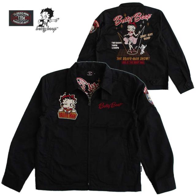 ベティーブープ Betty Boop コラボ The BRAVE-MAN ザ・ブレイブマン ツイル スイングトップ メンズ レディース ジャケット ハリントンジャケット ブルゾン アウター キャラクター アメカジ 刺繍 送料無料