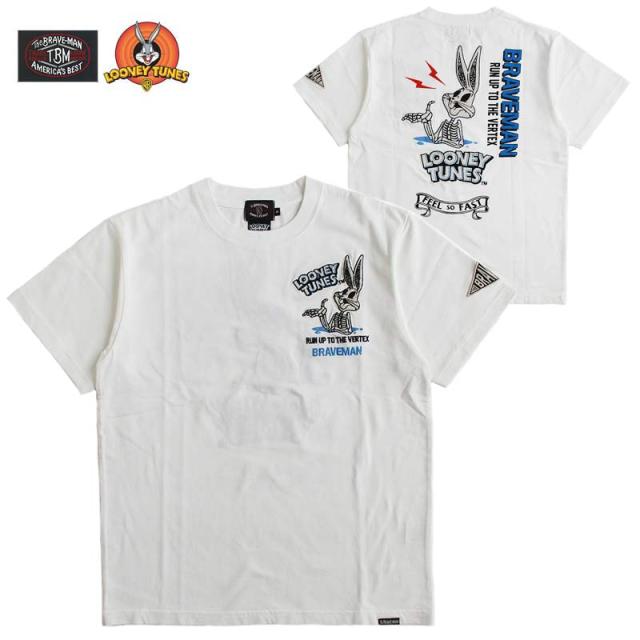Looney Tunes ルーニー・テューンズ 半袖Tシャツ メンズ レディース The BRAVE-MAN ザ・ブレイブマン トゥイティー/TWEETY/バッグスバニー/キャラクター/アメカジ/刺繍 送料無料