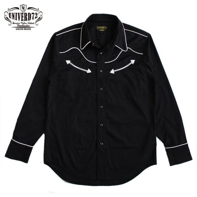 UNIVERD72 ユニバード72 ツイルウエスタンシャツ メンズ 長袖 ロカビリー Rockabilly 50s アメカジ ファッション 送料無料