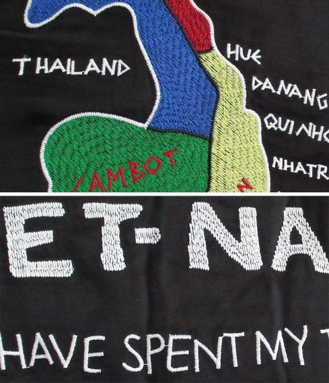 HOUSTON ヒューストン メンズ ベトジャン スカジャン スーベニアジャケット レーヨンサテン ：BLACK  刺繍 アウター ロカビリー Rockabilly 50's アメカジ ファッション 春 秋 冬 送料無料_6