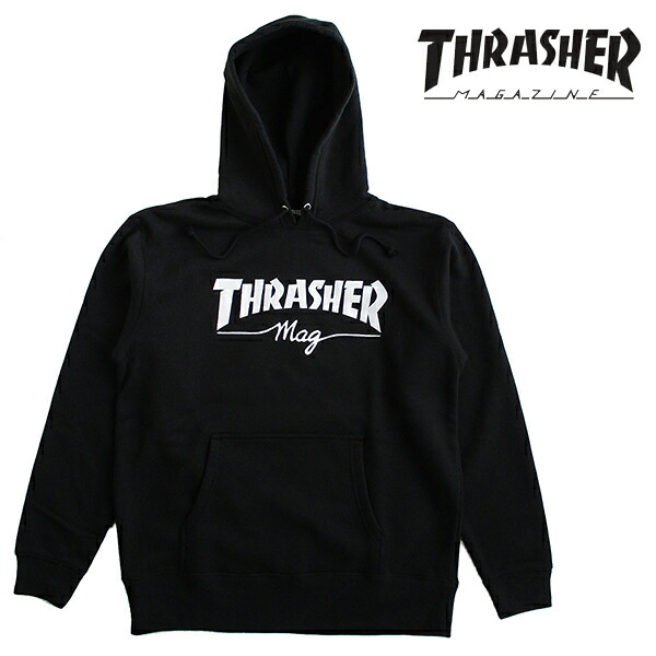 THRASHER/スラッシャー メンズ 裏起毛プルオーバーパーカー スウェット カラー：BLACK 日本正規ライセンス商品
